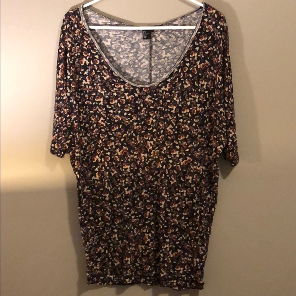 Floral black top